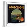 Mansion Brand - Piru, California - Citrus Crate Label-Lantern Press-Framed Art Print