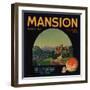 Mansion Brand - Piru, California - Citrus Crate Label-Lantern Press-Framed Art Print