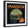 Mansion Brand - Piru, California - Citrus Crate Label-Lantern Press-Framed Art Print