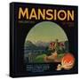 Mansion Brand - Piru, California - Citrus Crate Label-Lantern Press-Framed Stretched Canvas