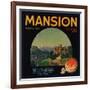 Mansion Brand - Piru, California - Citrus Crate Label-Lantern Press-Framed Art Print