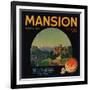 Mansion Brand - Piru, California - Citrus Crate Label-Lantern Press-Framed Art Print