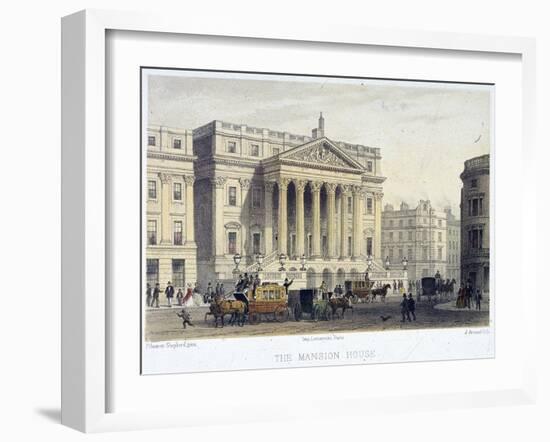 Mansion House (Exterior), London, 1854-Jules Louis Arnout-Framed Giclee Print