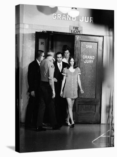 Manson Family Member Susan Atkins Leaving the Grand Jury Room After Testifying-Ralph Crane-Stretched Canvas