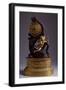 Mantel Clock on Oval Base with Cupid Riding Swan, Gilt Bronze, Signed Steinnon, Paris, France-null-Framed Giclee Print