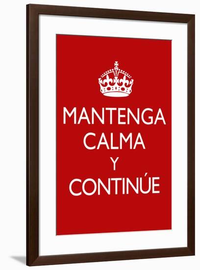 Mantenga Calma Y Continue-null-Framed Art Print