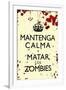 Mantenga Calma Y Matar Los Zombies-null-Framed Art Print