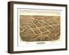 Manteno, Illinois - Panoramic Map-Lantern Press-Framed Art Print