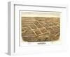 Manteno, Illinois - Panoramic Map-Lantern Press-Framed Art Print