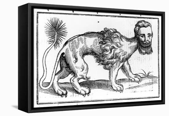 Manticore from 'Historie of Foure-Footed Beastes' by Edward Topsell, Published 1607-Edward Topsell-Framed Stretched Canvas