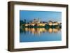 Mantova, Lombardy, Italy. Mincio's Banks with Historical Buildings at Sunset.-Marco Bottigelli-Framed Photographic Print