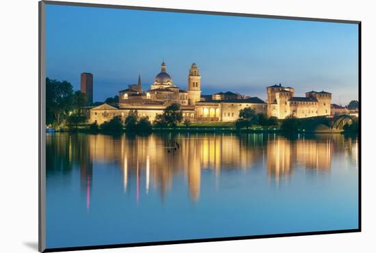 Mantova, Lombardy, Italy. Mincio's Banks with Historical Buildings at Sunset.-Marco Bottigelli-Mounted Photographic Print