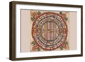 Manu?yaloka, Map of the World of Man, According to Jain Cosmological Traditions-null-Framed Art Print