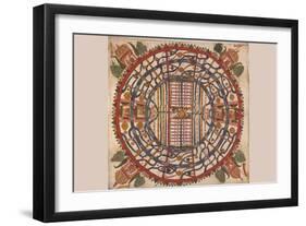 Manu?yaloka, Map of the World of Man, According to Jain Cosmological Traditions-null-Framed Art Print