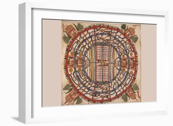 Manu?yaloka, Map of the World of Man, According to Jain Cosmological Traditions-null-Framed Art Print