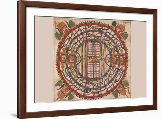 Manu?yaloka, Map of the World of Man, According to Jain Cosmological Traditions-null-Framed Premium Giclee Print