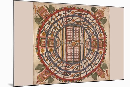 Manu?yaloka, Map of the World of Man, According to Jain Cosmological Traditions-null-Mounted Premium Giclee Print