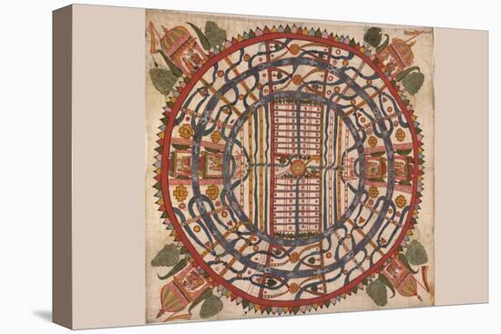 Manu?yaloka, Map of the World of Man, According to Jain Cosmological Traditions-null-Stretched Canvas