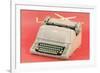 Manual Typewriter with Pink Background-null-Framed Premium Giclee Print