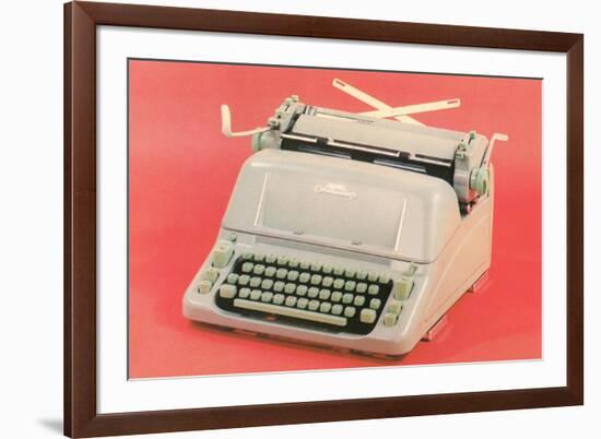 Manual Typewriter with Pink Background-null-Framed Premium Giclee Print