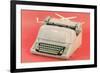 Manual Typewriter with Pink Background-null-Framed Premium Giclee Print