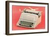 Manual Typewriter with Pink Background-null-Framed Art Print