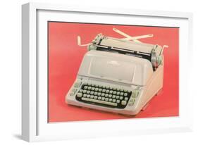 Manual Typewriter with Pink Background-null-Framed Art Print