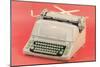Manual Typewriter with Pink Background-null-Mounted Art Print