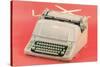 Manual Typewriter with Pink Background-null-Stretched Canvas