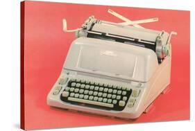 Manual Typewriter with Pink Background-null-Stretched Canvas