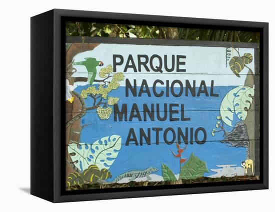 Manuel Antonio National Park Sign, Costa Rica, Central America-R H Productions-Framed Stretched Canvas