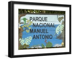 Manuel Antonio National Park Sign, Costa Rica, Central America-R H Productions-Framed Photographic Print