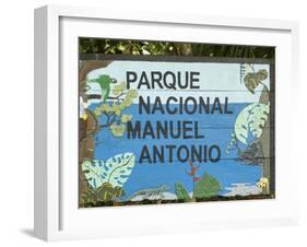 Manuel Antonio National Park Sign, Costa Rica, Central America-R H Productions-Framed Photographic Print