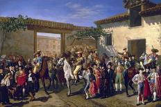 Yard with Horses at Former Plaza De Toros in Madrid-Manuel Castellano-Framed Giclee Print