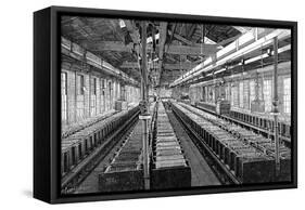 Manufacture of Electric Batteries, USA, 1887-null-Framed Stretched Canvas