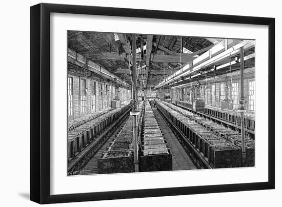 Manufacture of Electric Batteries, USA, 1887-null-Framed Giclee Print