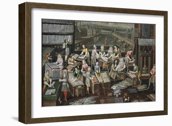 Manufacture of Playing Cards in Place Dauphine in Paris, Circa 1680, France, 17th Century-null-Framed Giclee Print