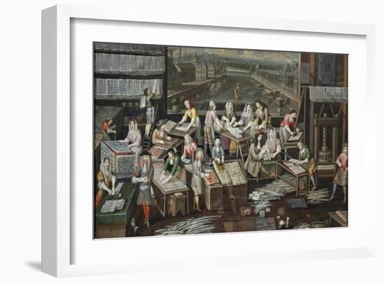 Manufacture of Playing Cards in Place Dauphine in Paris, Circa 1680, France, 17th Century-null-Framed Giclee Print