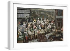 Manufacture of Playing Cards in Place Dauphine in Paris, Circa 1680, France, 17th Century-null-Framed Giclee Print