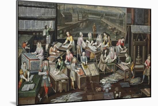 Manufacture of Playing Cards in Place Dauphine in Paris, Circa 1680, France, 17th Century-null-Mounted Giclee Print
