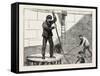 Manufacturing an Electric Telegraph Cable: Coiling Down the Cable in the Tank, 1873-null-Framed Stretched Canvas
