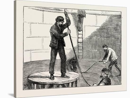 Manufacturing an Electric Telegraph Cable: Coiling Down the Cable in the Tank, 1873-null-Stretched Canvas
