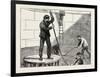 Manufacturing an Electric Telegraph Cable: Coiling Down the Cable in the Tank, 1873-null-Framed Giclee Print