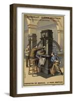 Manufacturing Coins, Coin Press-null-Framed Giclee Print