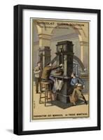 Manufacturing Coins, Coin Press-null-Framed Giclee Print