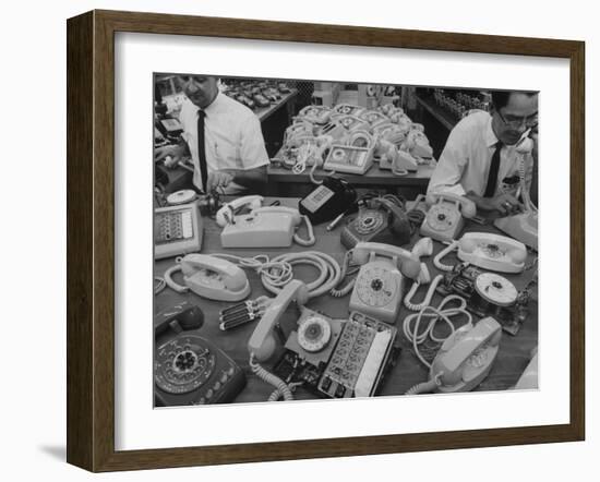 Manufacturing of Telephones at Western Electric Co-Yale Joel-Framed Premium Photographic Print