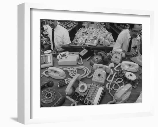 Manufacturing of Telephones at Western Electric Co-Yale Joel-Framed Premium Photographic Print