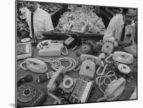 Manufacturing of Telephones at Western Electric Co-Yale Joel-Mounted Premium Photographic Print