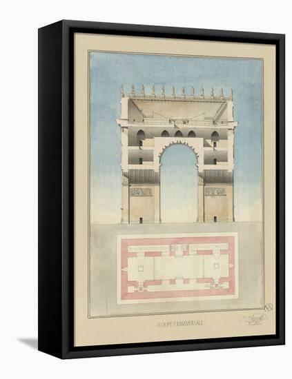 Manuscript and Graphic Description of the Arc De Triomphe, Paris-Jules-Denis Thierry-Framed Stretched Canvas