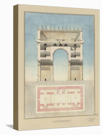 Manuscript and Graphic Description of the Arc De Triomphe, Paris-Jules-Denis Thierry-Stretched Canvas